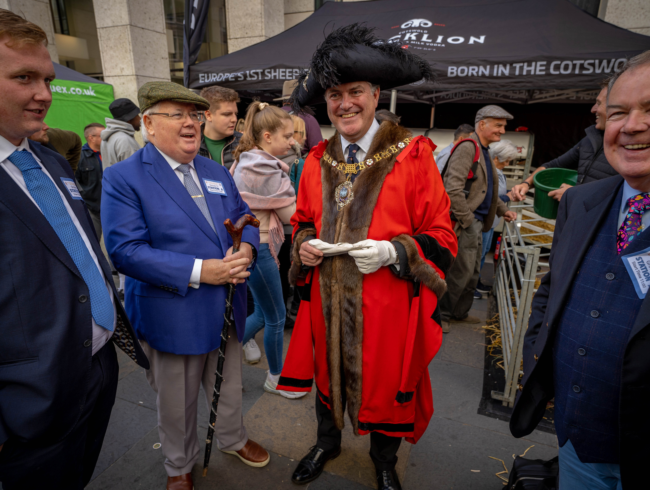Tim Kelly, Freeman of the City of London Drives Sheep Across London Bridge